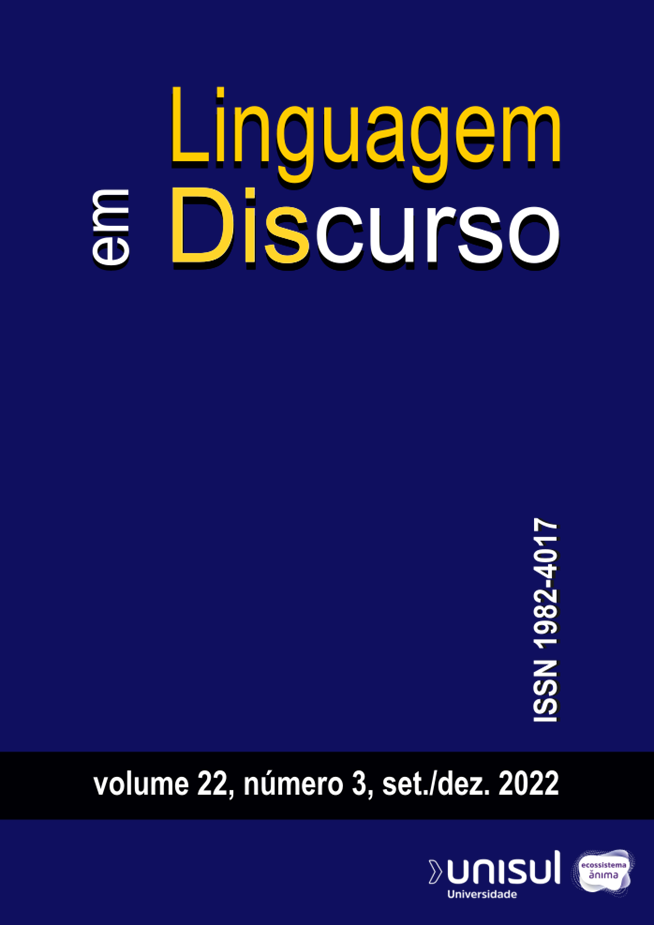 					Ver Vol. 22 Núm. 3 (2022): Linguagem em (Dis)curso
				